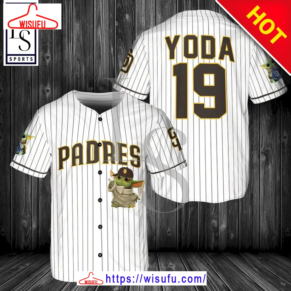 Baby Yoda Feat Padres White Baseball Jersey, New Fashion Gifts