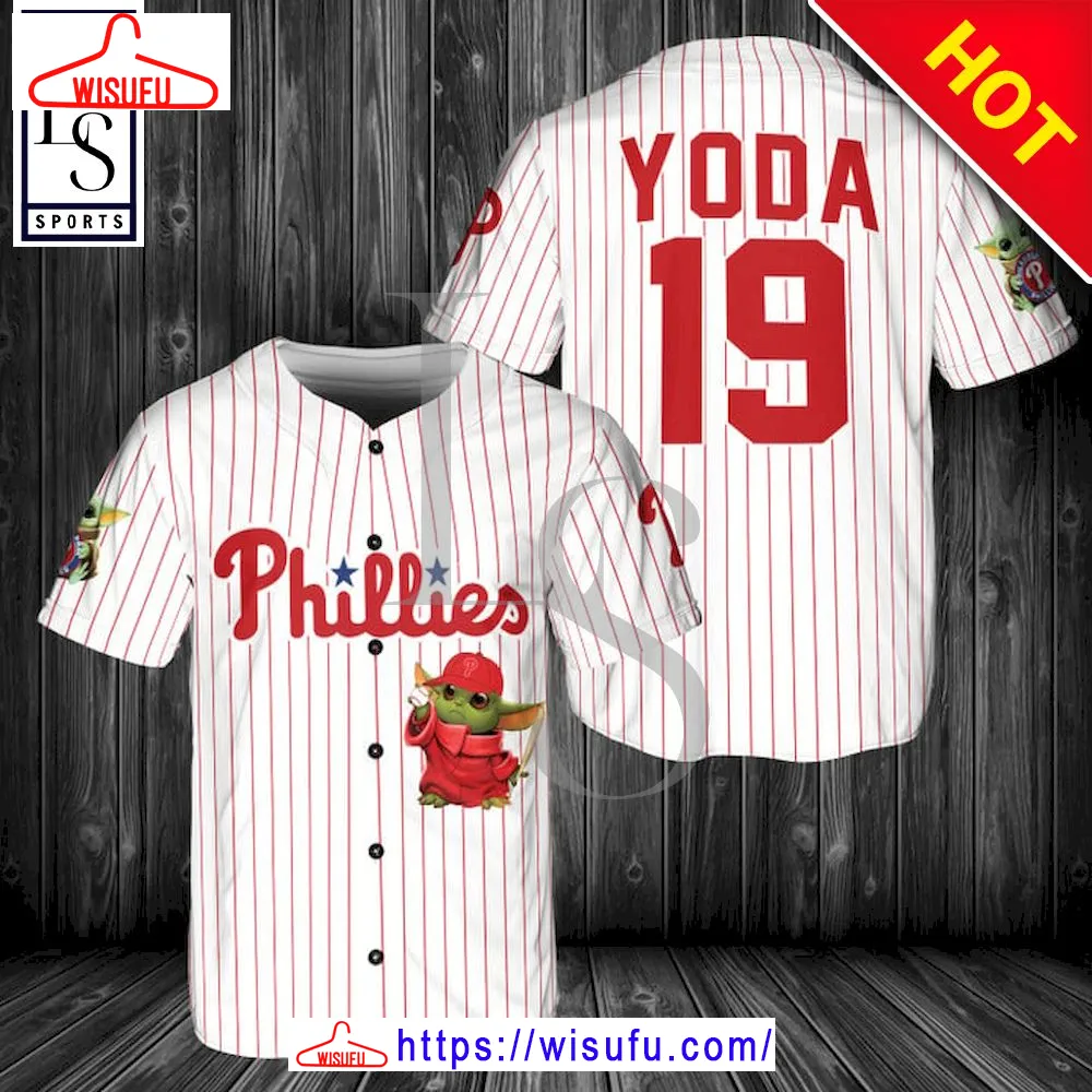 Baby Yoda Feat Phillies Custom Baseball Jersey, New Fashion Gifts