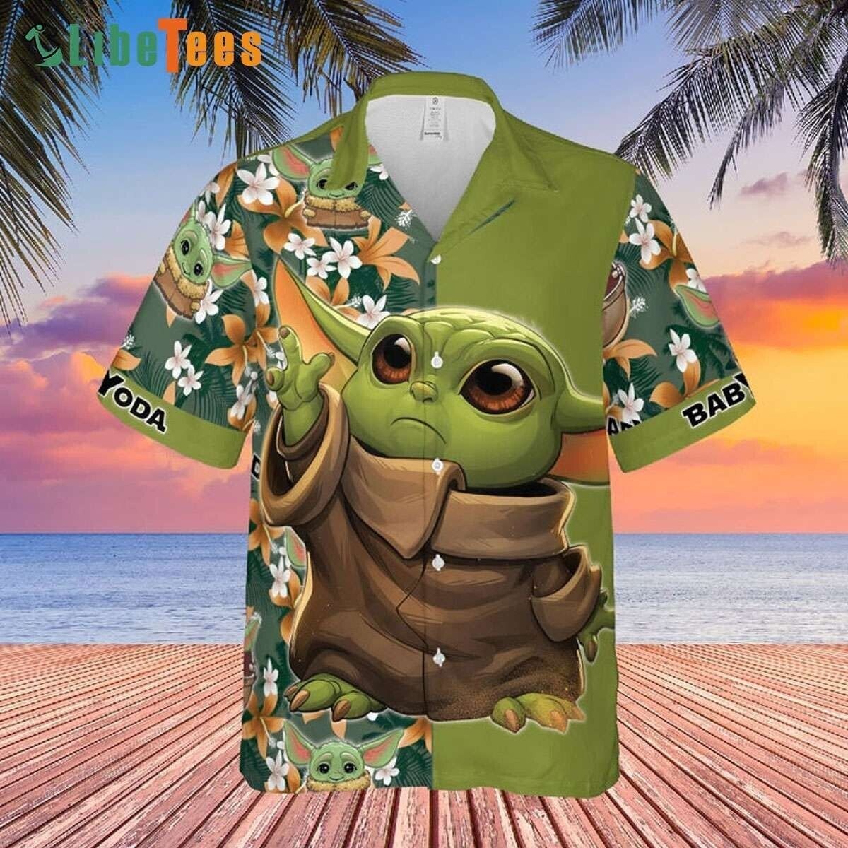 Baby Yoda Floral SW Hawaiian Shirt, Perfect Gift For Fan, S-5XL US Size