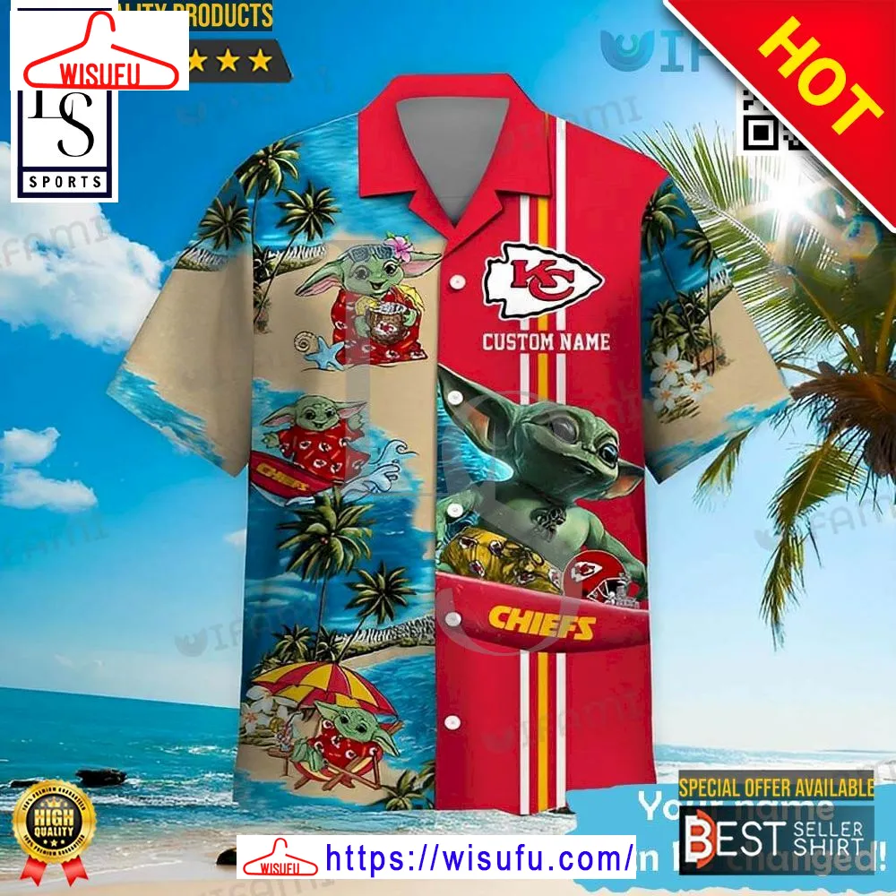 Baby Yoda Surfing Kansas City Chiefs Custom Hawaii Shirt, New Fashion Gifts