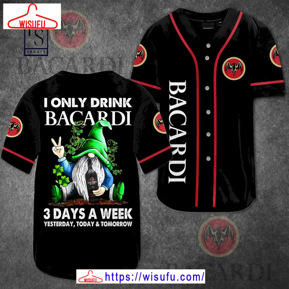 Bacardi Black Baseball Jersey, New Fashion Gifts