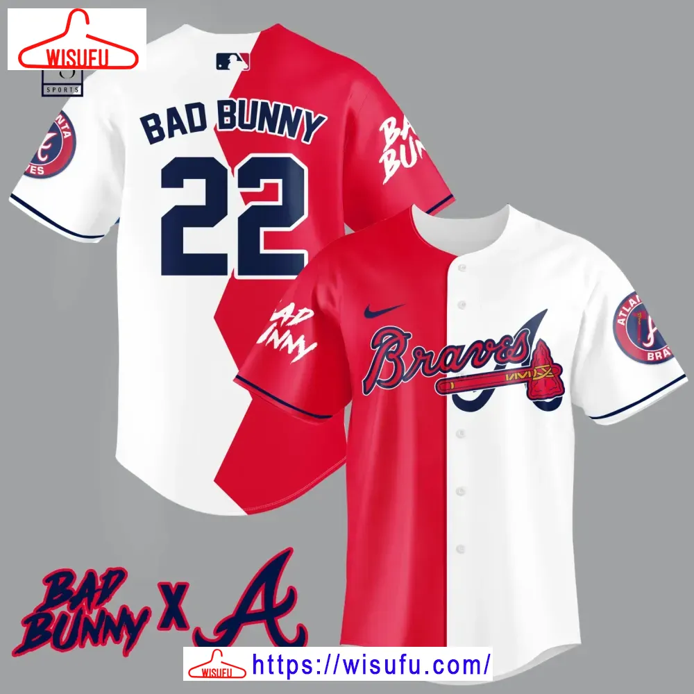 Bad Bunny Atlanta Braves Baseball Jersey, New Fashion Gifts