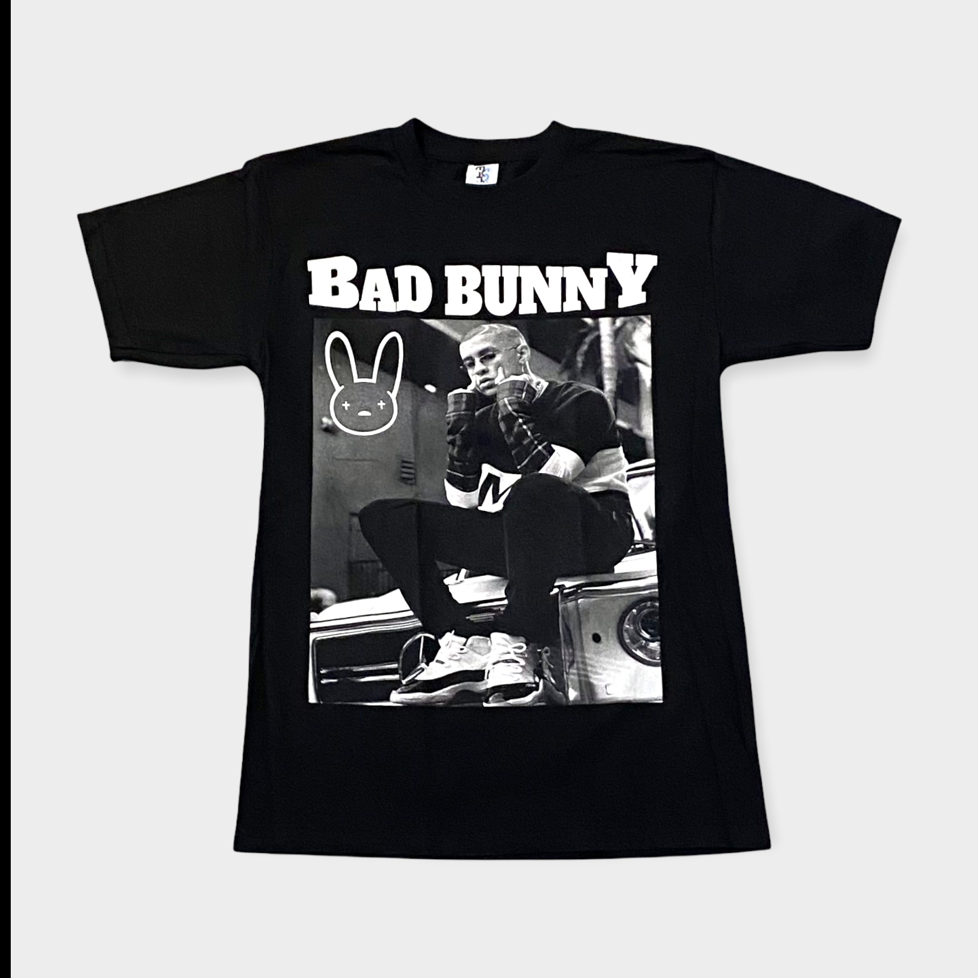 Bad Bunny B-W Unisex Black Graphic T-Shirt