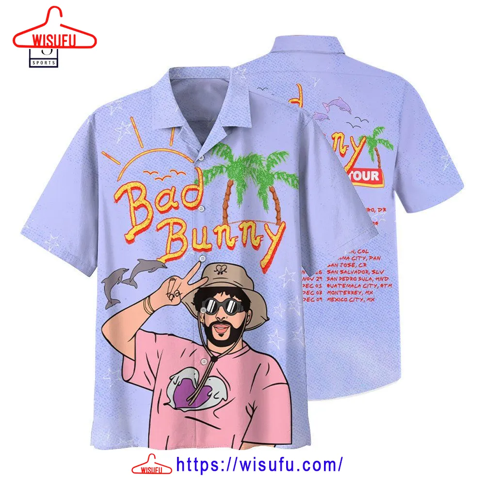 Bad Bunny Bleached 2024 Tour Hawaiian Shirt, New Fashion Gifts