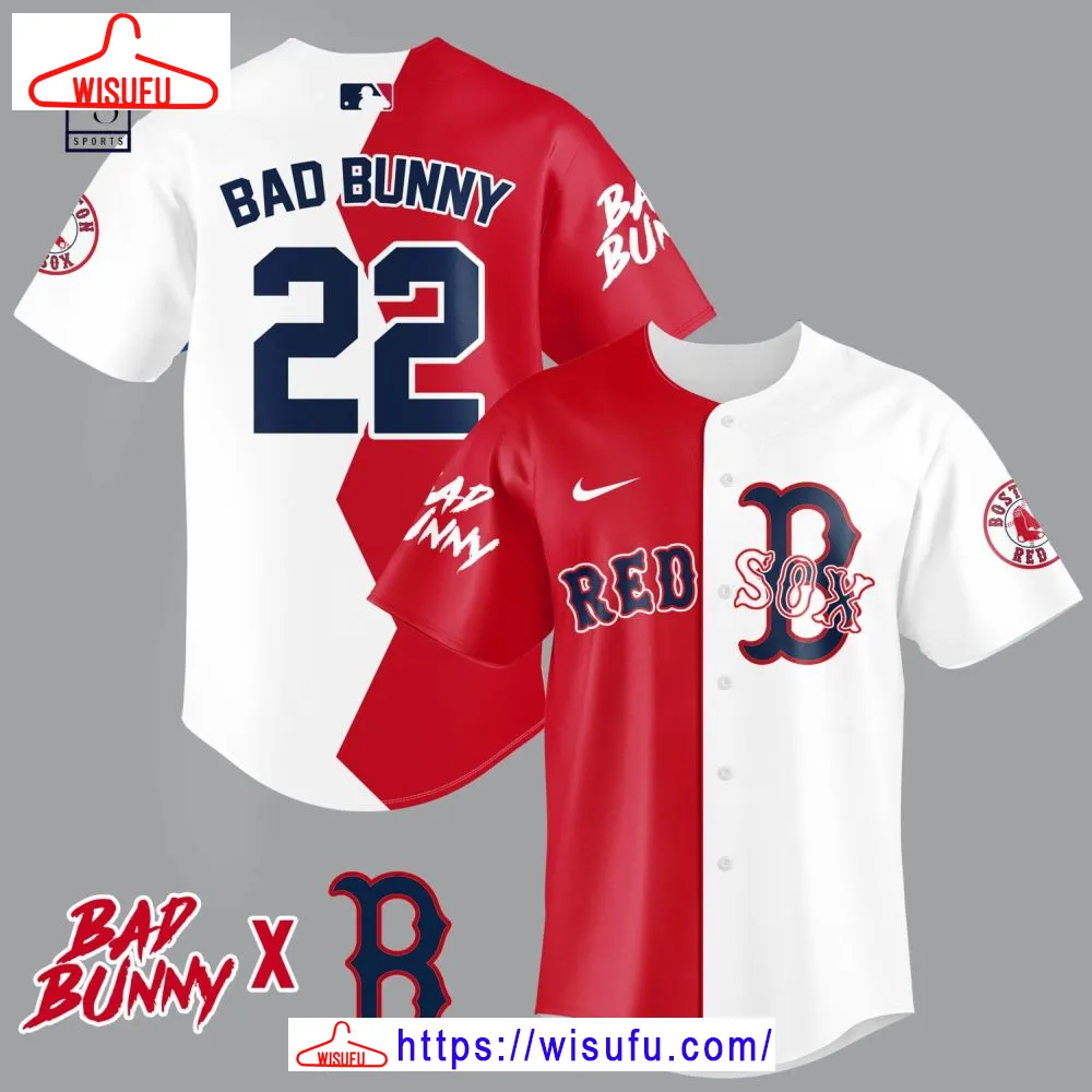 Bad Bunny Boston Red Sox Baseball Jersey, New Fashion Gifts