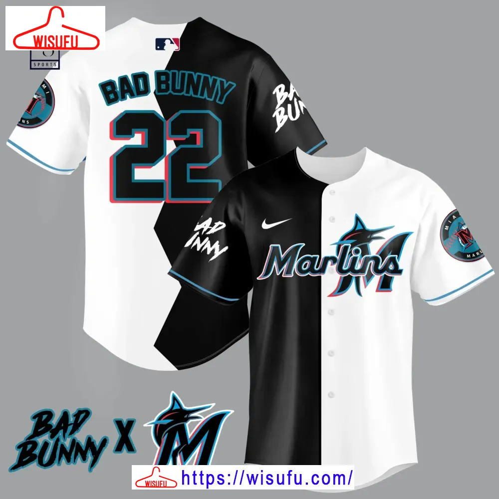 Bad Bunny Miami Marlins Baseball Jersey, New Fashion Gifts