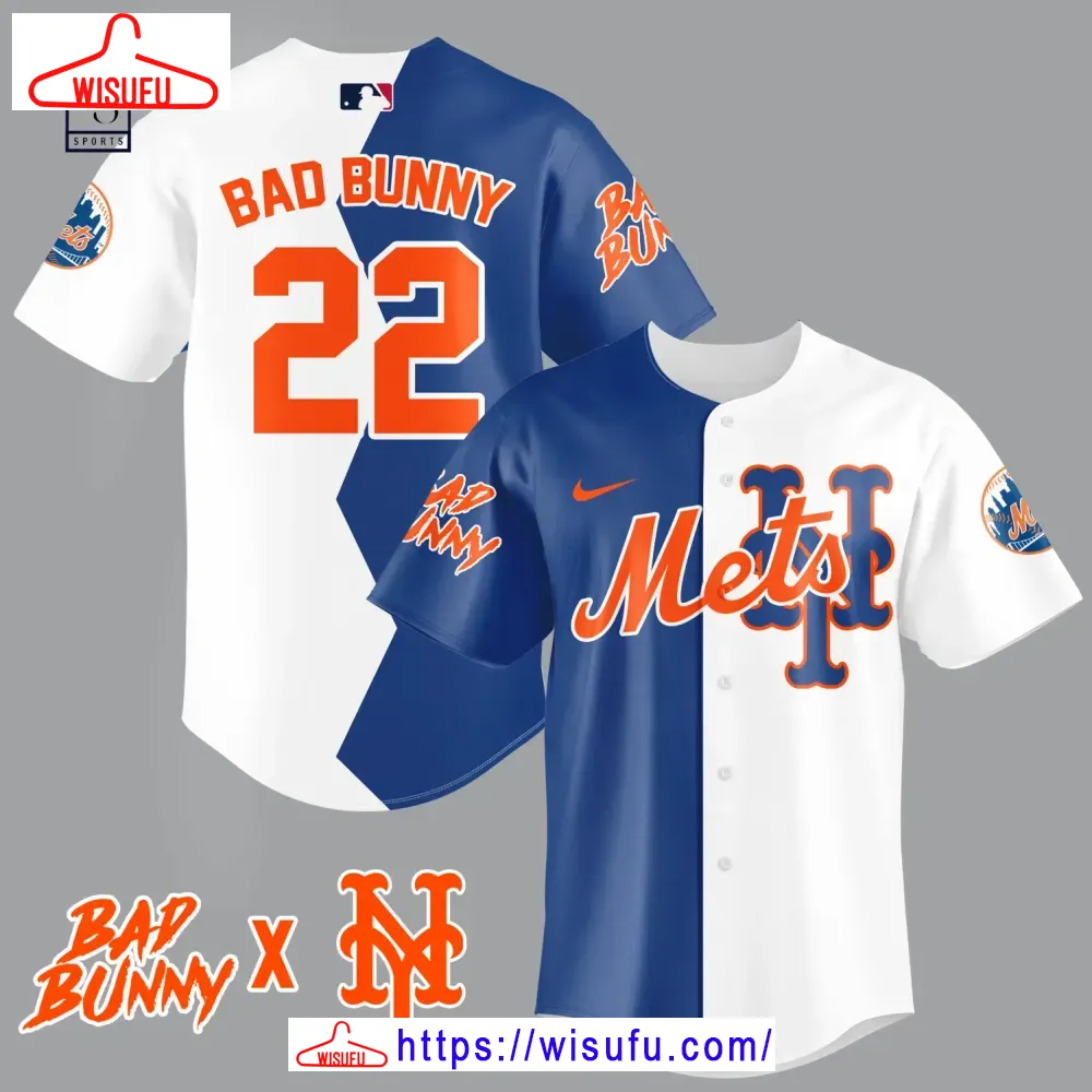 Bad Bunny New York Mets Baseball Jersey, New Fashion Gifts