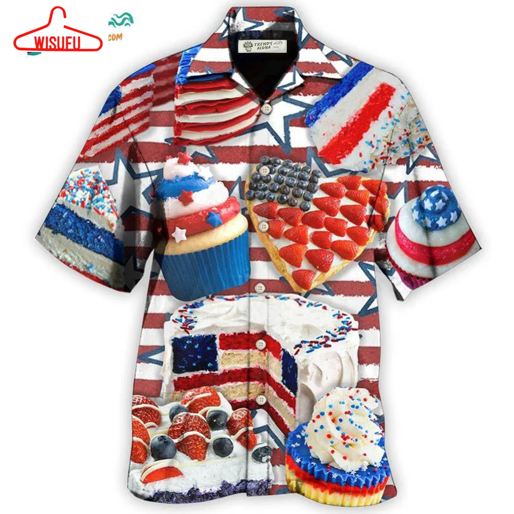 Baking Independence Day Cake Style Hawaiian Shirt- Wisufu Aloha