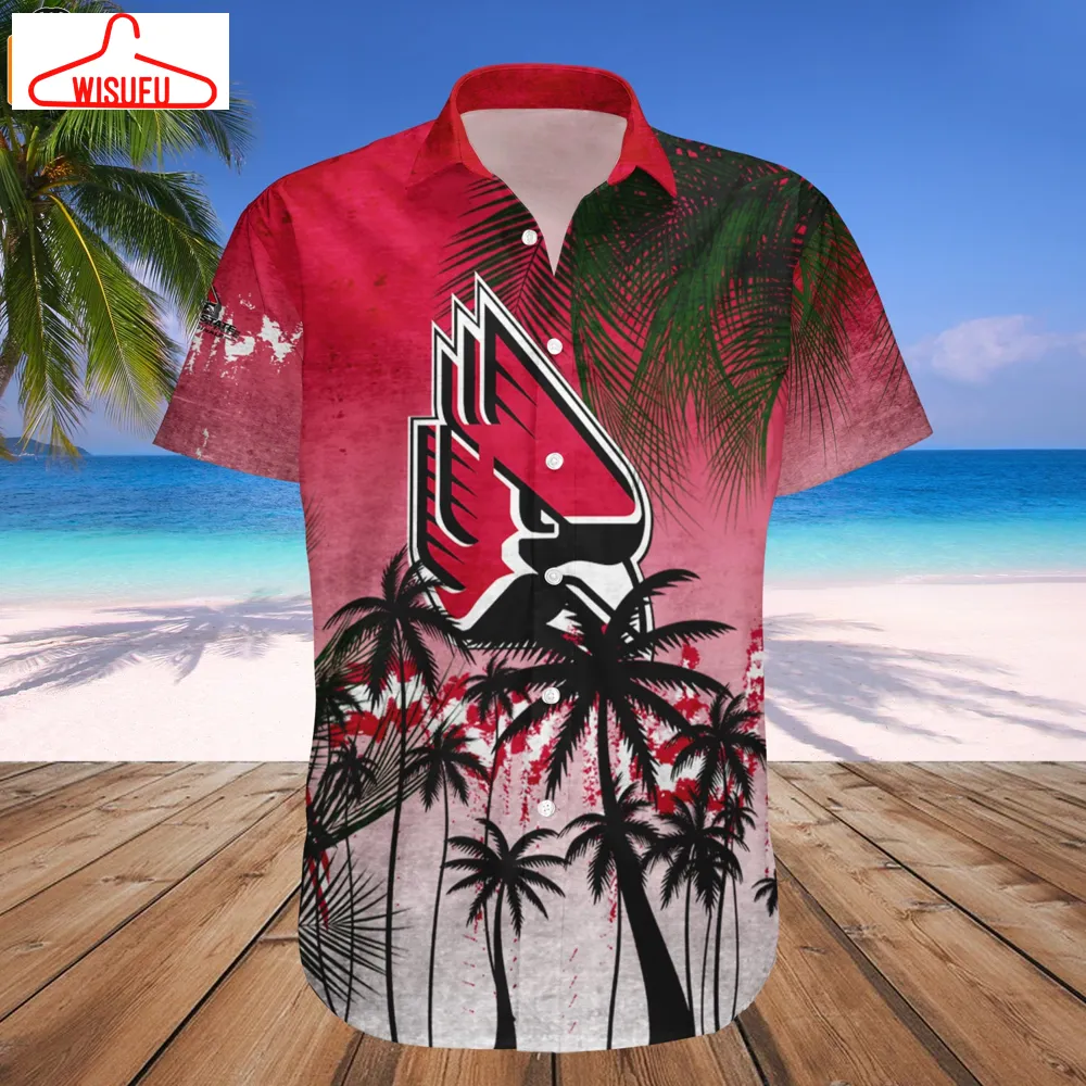 Ball State Cardinals Coconut Tree Tropical Grunge Hawaiian Shirt, New Fashion Gifts