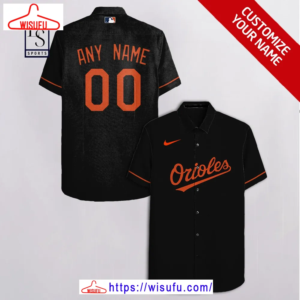 Baltimore Orioles Baseball Team Customized Black Hawaiian Shirt, New Fashion Gifts