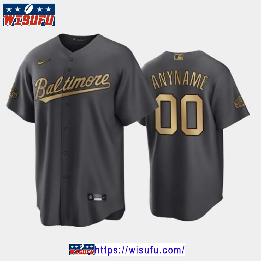 Baltimore Orioles Custom 00 2024-23 All-star Game Al Charcoal Jersey