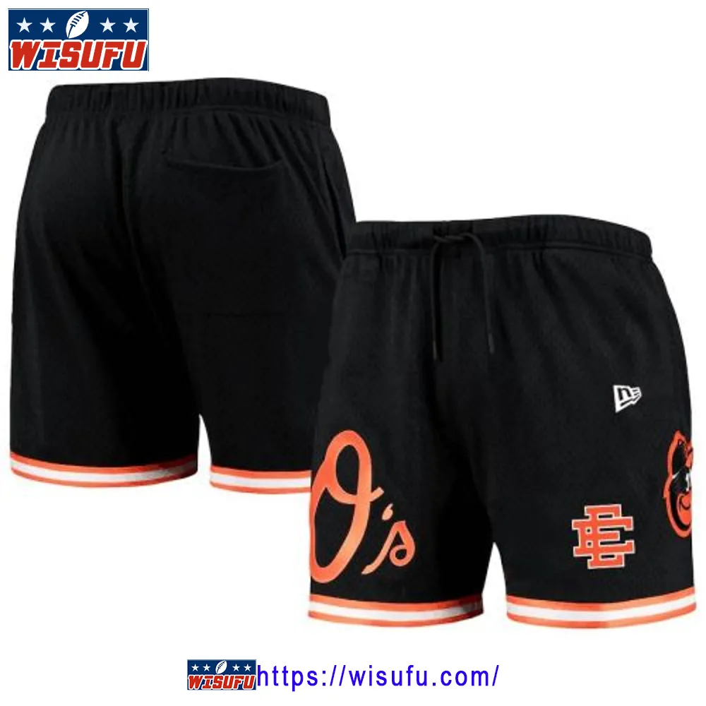 Baltimore Orioles Team Standard Logo Mesh Shorts - Black