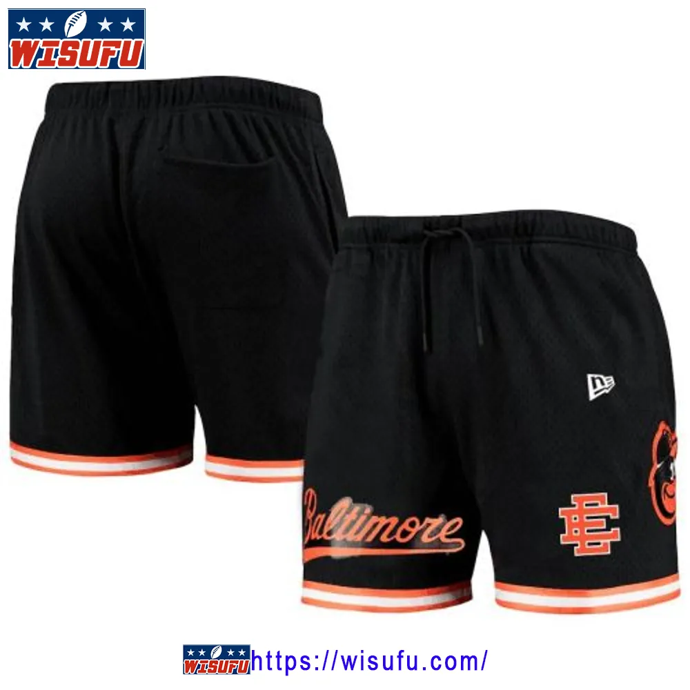 Baltimore Orioles Team Standard Men Mesh Shorts - Black