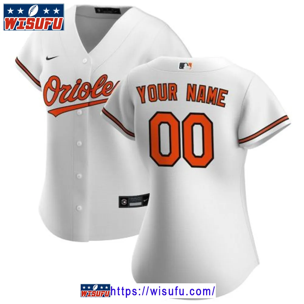 Baltimore Orioles Women's Home Custom Jersey - White