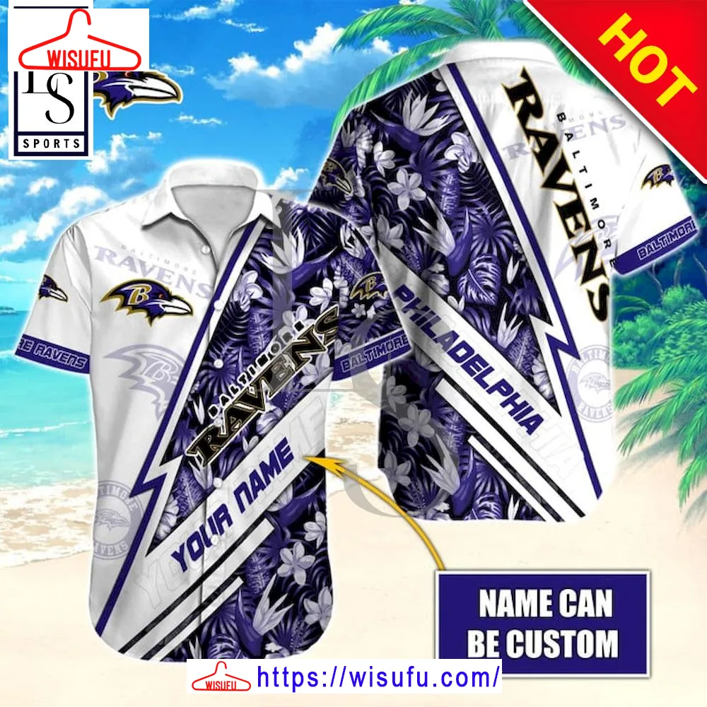 Baltimore Ravens Aloha Custom Name Hawaiian Shirt, New Fashion Gifts