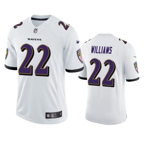 Baltimore Ravens Damarion Williams 22 White Vapor Jersey