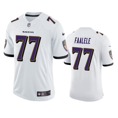 Baltimore Ravens Daniel Faalele 77 White Vapor Jersey