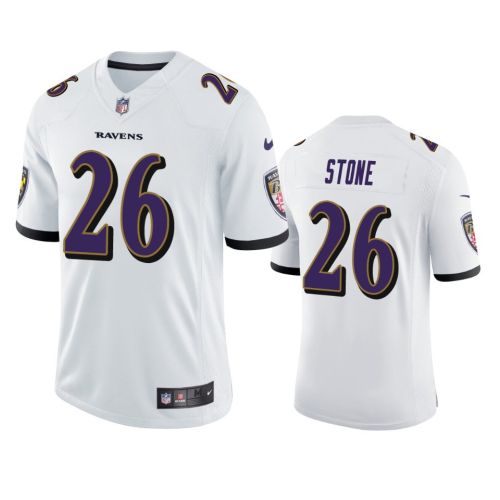 Baltimore Ravens Geno Stone 26 White Vapor Jersey