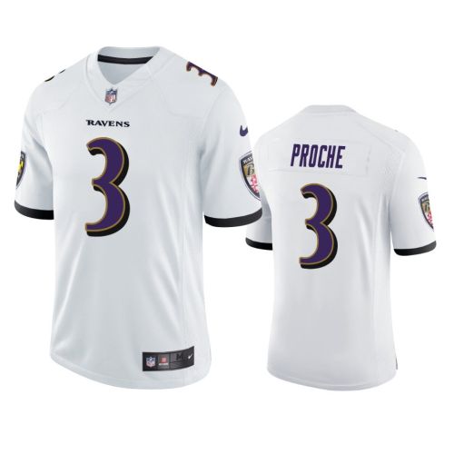 Baltimore Ravens James Proche 3 White Vapor Jersey