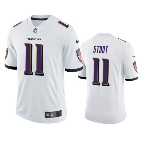 Baltimore Ravens Jordan Stout 11 White Vapor Jersey