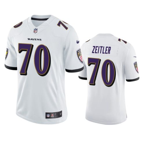 Baltimore Ravens Kevin Zeitler 70 White Vapor Jersey