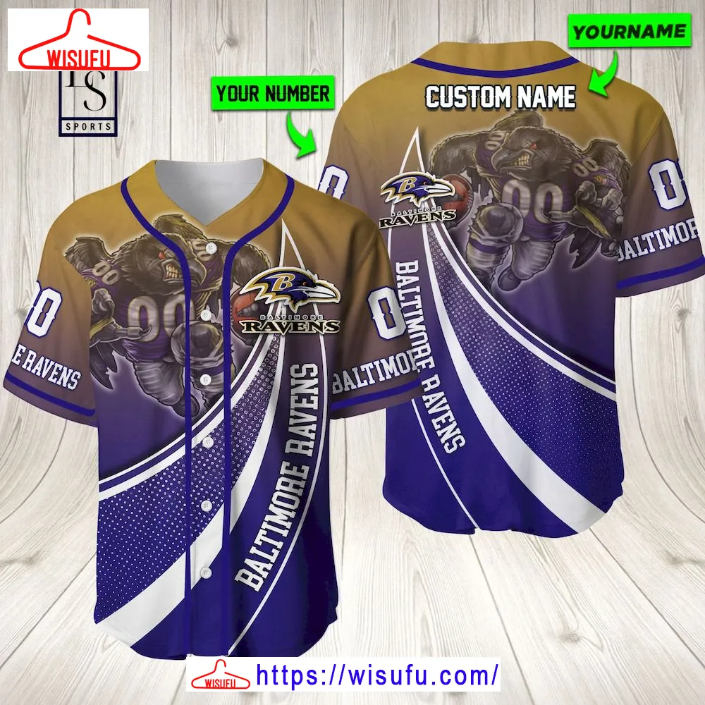 Baltimore Ravens Mascot Personalized Baseball Jersey, New Fashion Gifts