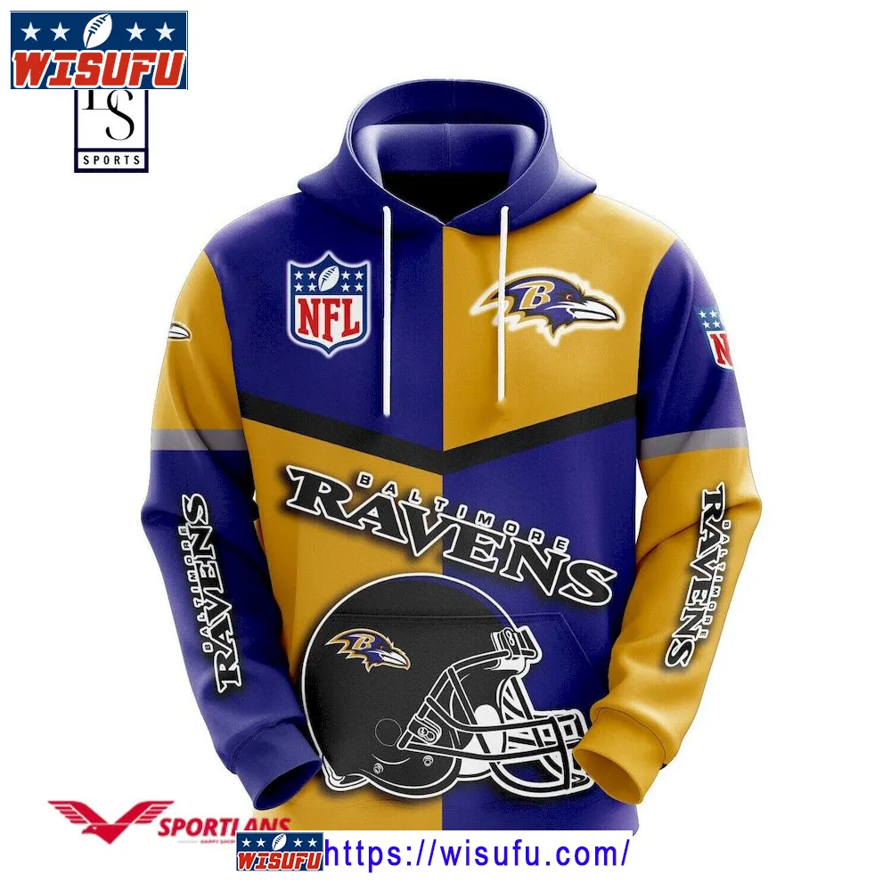 Baltimore Ravens NF.L Caro Hoodie 3d