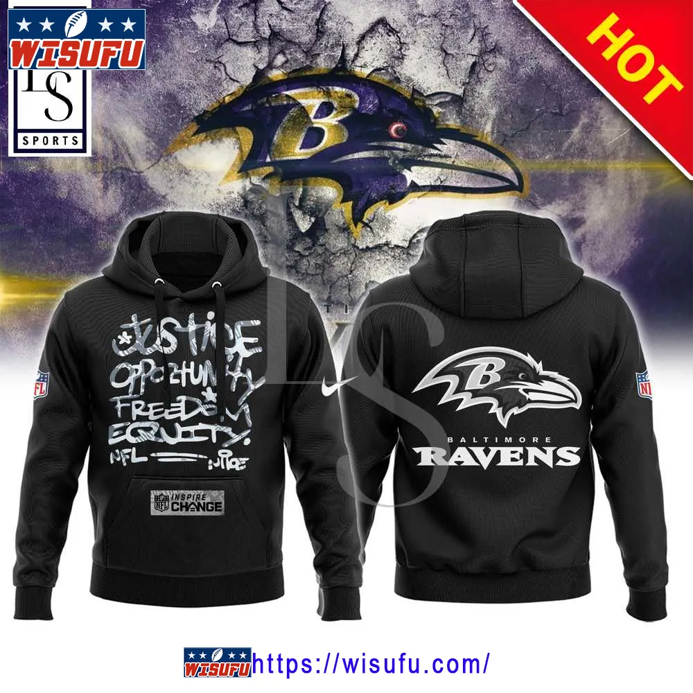 Baltimore Ravens NF.L Justice Opportunity Equity Freedom Hoodie 3d