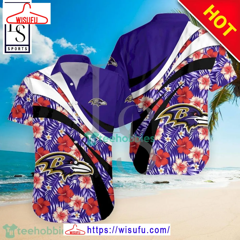 Baltimore Ravens Nfl Hibiscus Tropical Flower Hawaiian Shirt, New Fashion Gifts