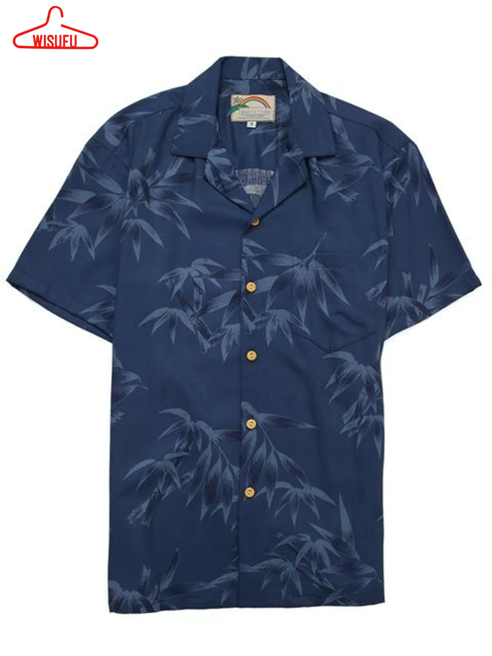 Bamboo Navy Blue Nice Design Hawaiian Shirt Dhc1806866, New Hawaiian Holiday Outfits, New Fashion Gifts