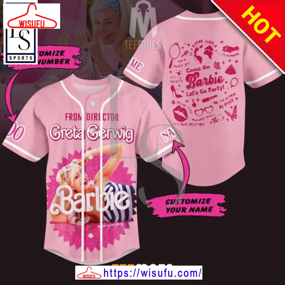 Barbie Film 2023 Pink Customized Baseball Jersey, New Fashion Gifts