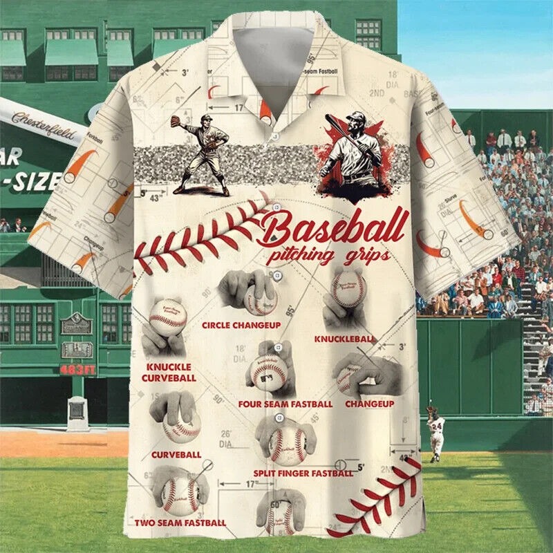 Baseball Pitching Grip Hawaiian Shirt Gift For Men, Birthday Gift, S-5XL US Size