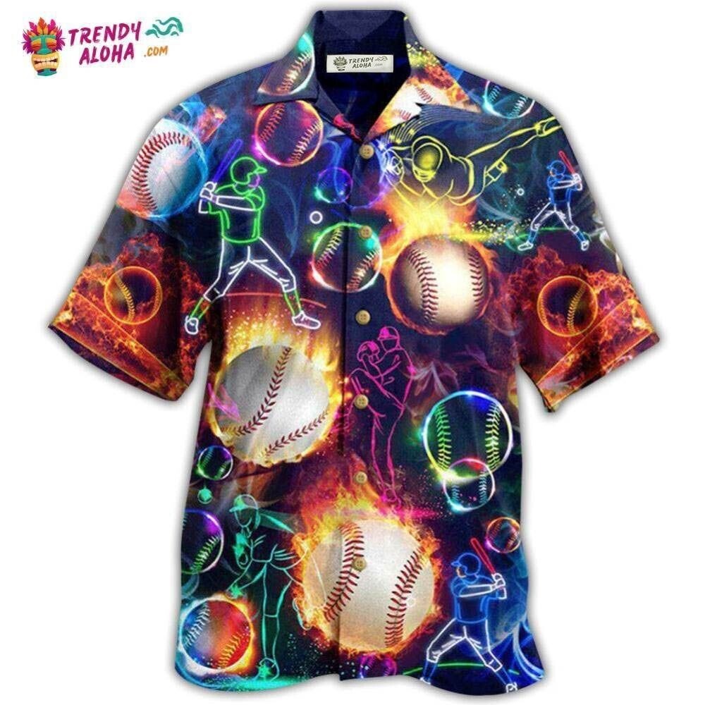 Baseball The Others Chase My Ball Funny Fire Hawaiian Shirt, S-5XL US Size