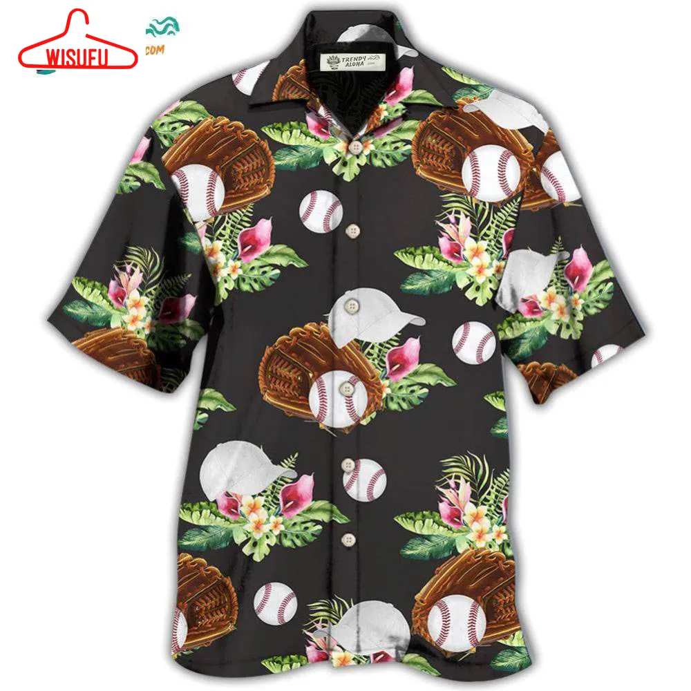 Baseball Tropical Floral Hawaiian Shirt- Wisufu Aloha