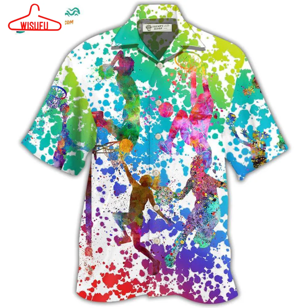 Basketball Colorful Painting Hawaiian Shirt- Wisufu Aloha