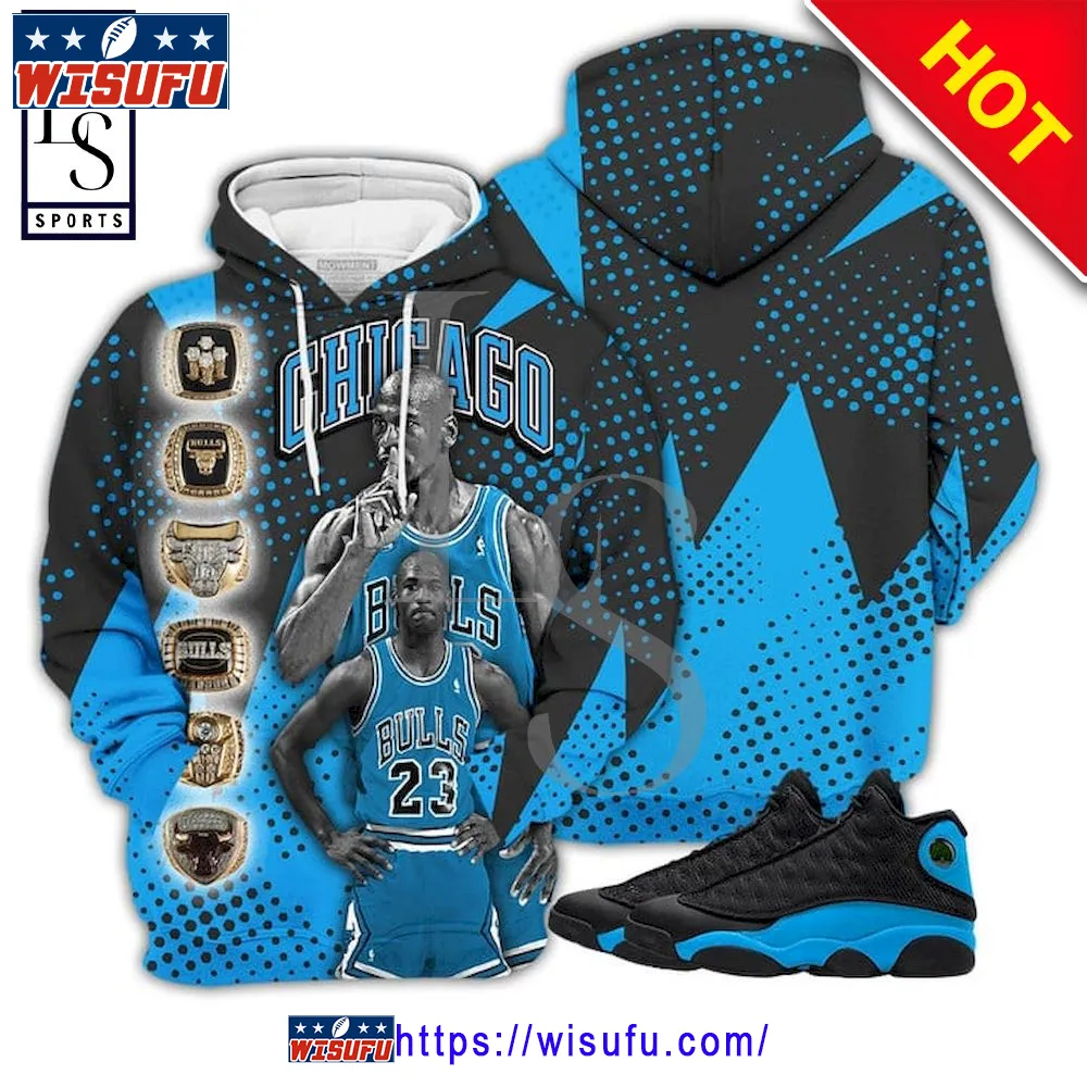 Basketball League Sneaker Match Black University Blue 3d Hoodie