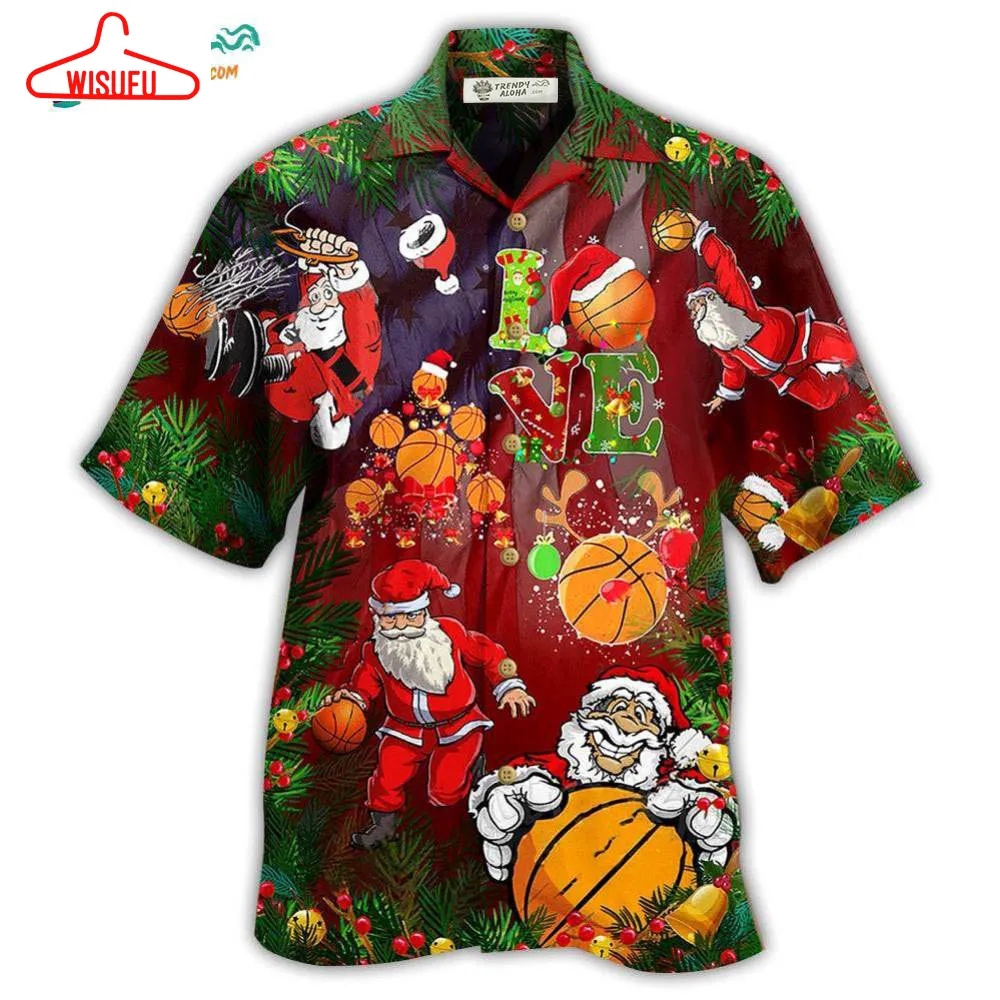 Basketball Santa Love Basketball Hawaiian Shirt- Wisufu Aloha