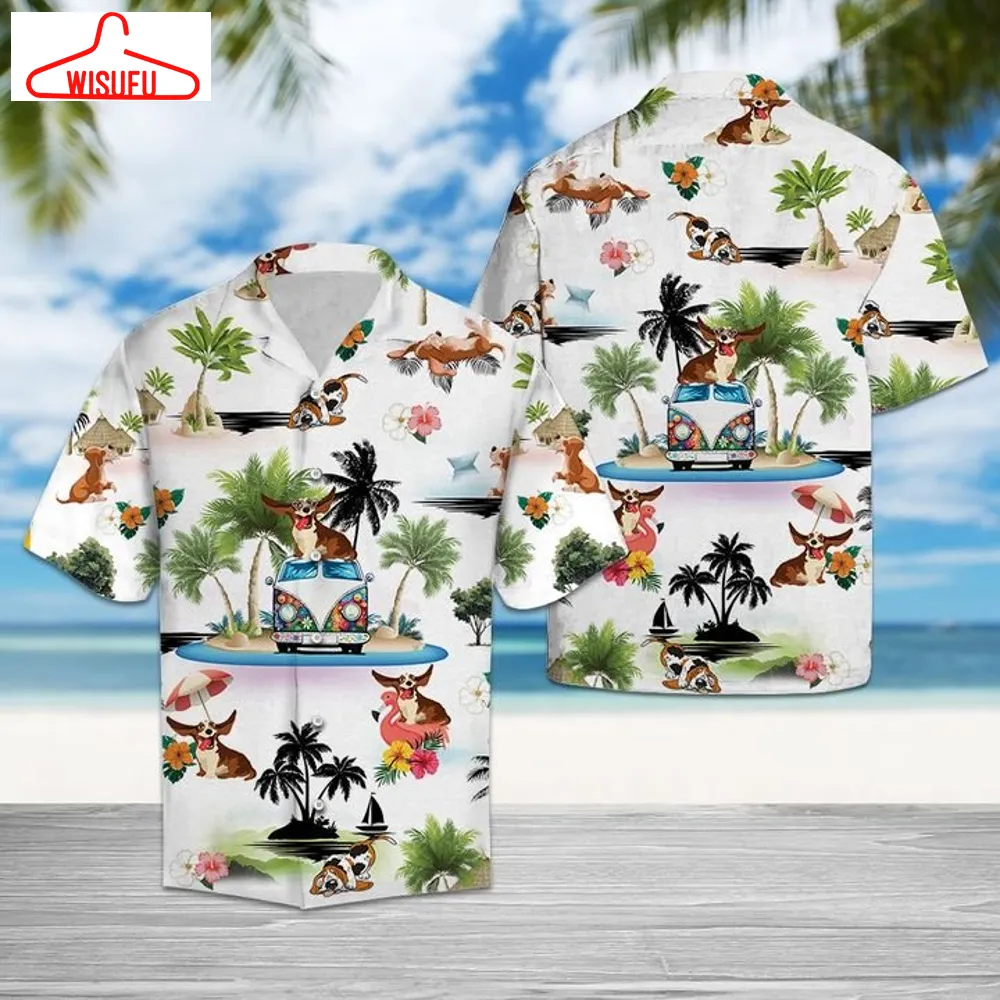 Basset Hound Vacation Hawaiian Shirt Summer Button Up For Men, Women, Couple, New Hawaiian Holiday Outfits, New Fashion Gifts