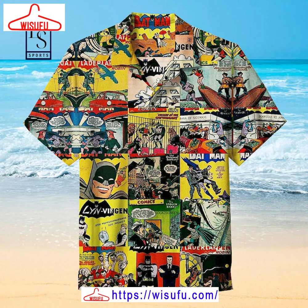 Batman Action Scenes Hawaiian Shirt, New Fashion Gifts