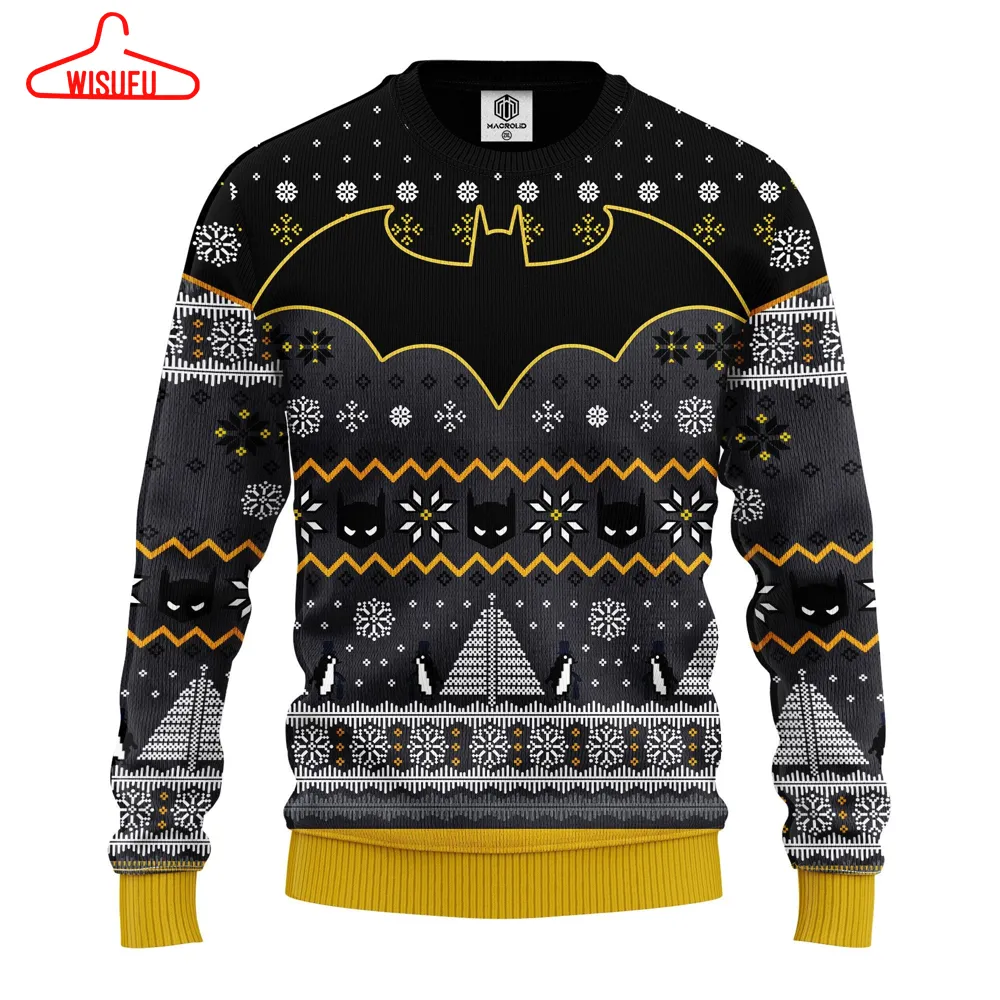 Batman Comic Ugly Knitted Christmas Sweater, Batman Ugly Xmas Sweater Gifts Shirt, Christmas Sweater, Ugly Christmas Sweater