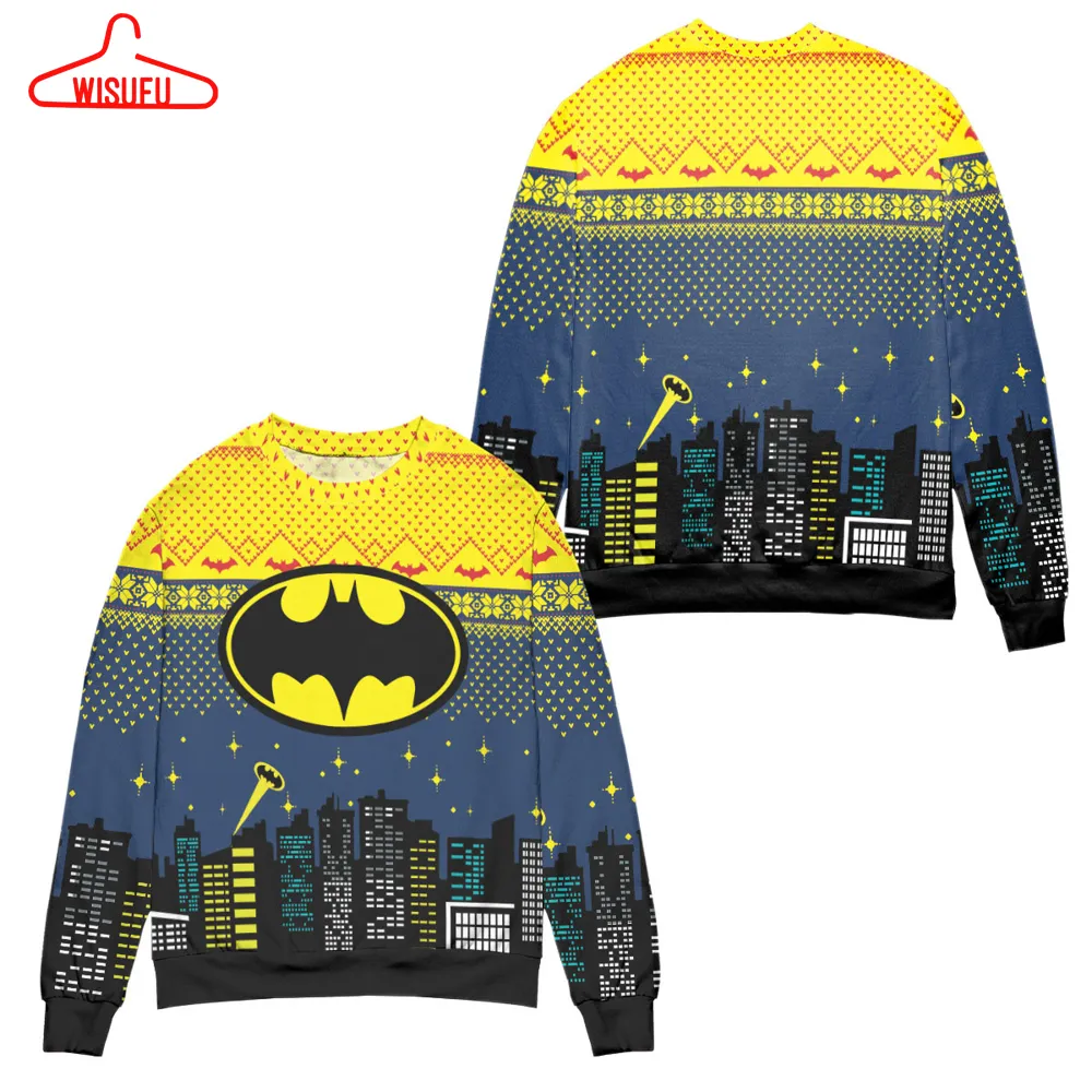 Batman Logo City Nights Ugly Christmas Sweater