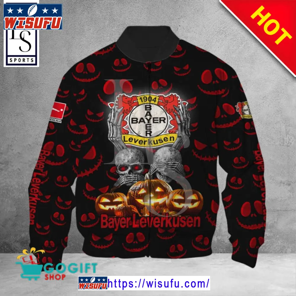 Bayer 04 Leverkusen Bundesliga Halloween Pumpkin Bomber Jacket