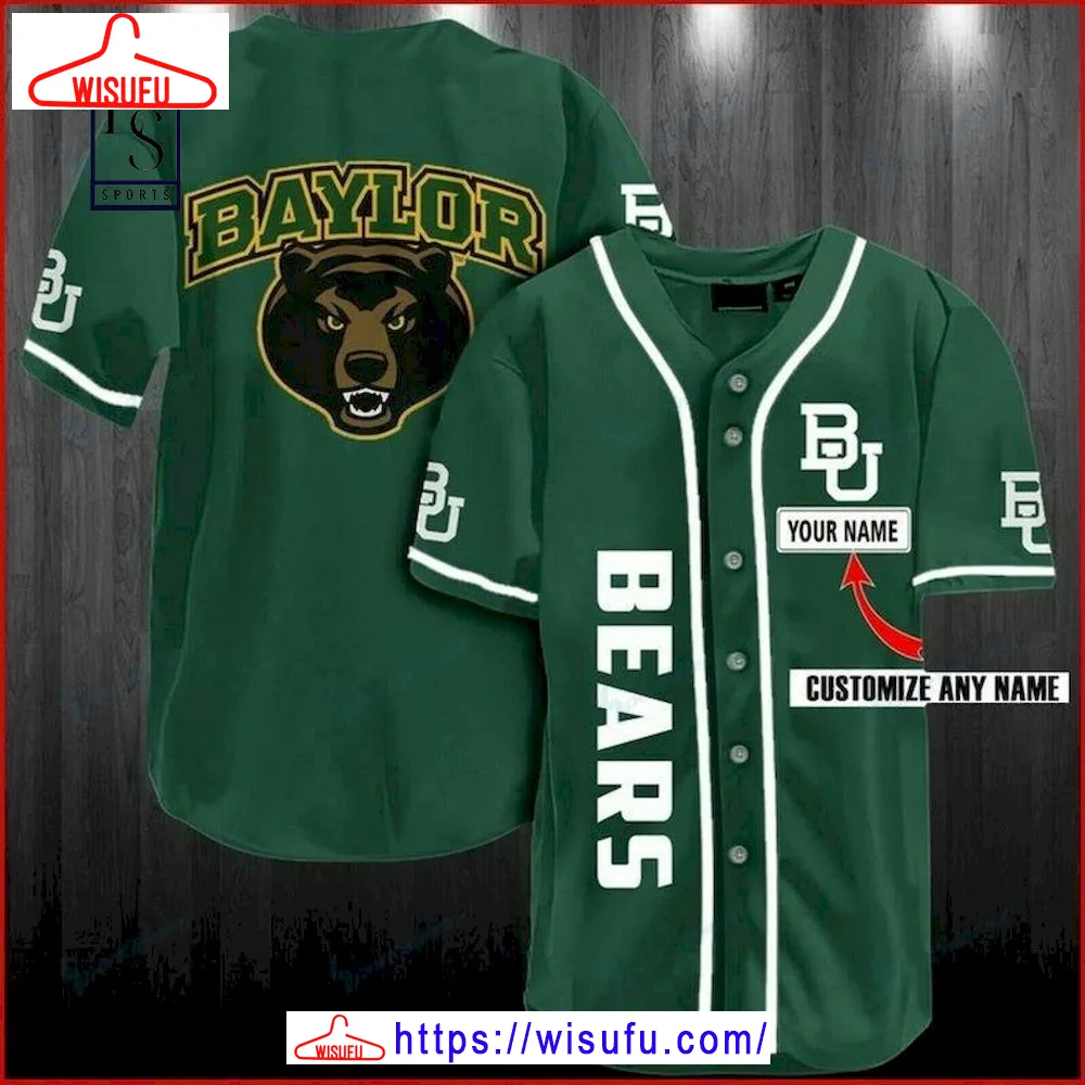 Baylor Bears Personalized Baseball Jersey, New Fashion Gifts