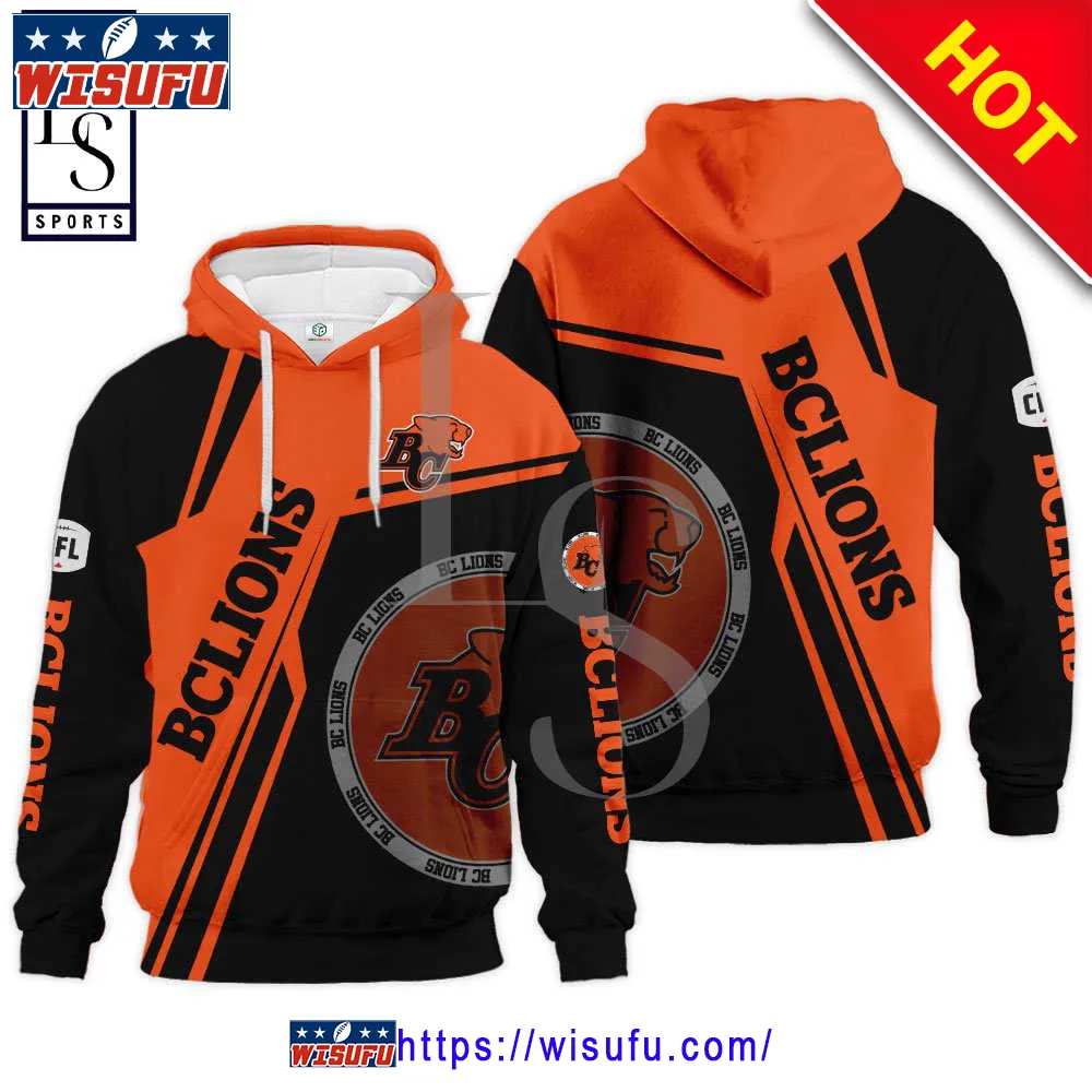 Bc Lions 2023 Cfl Orange Football Hoodie