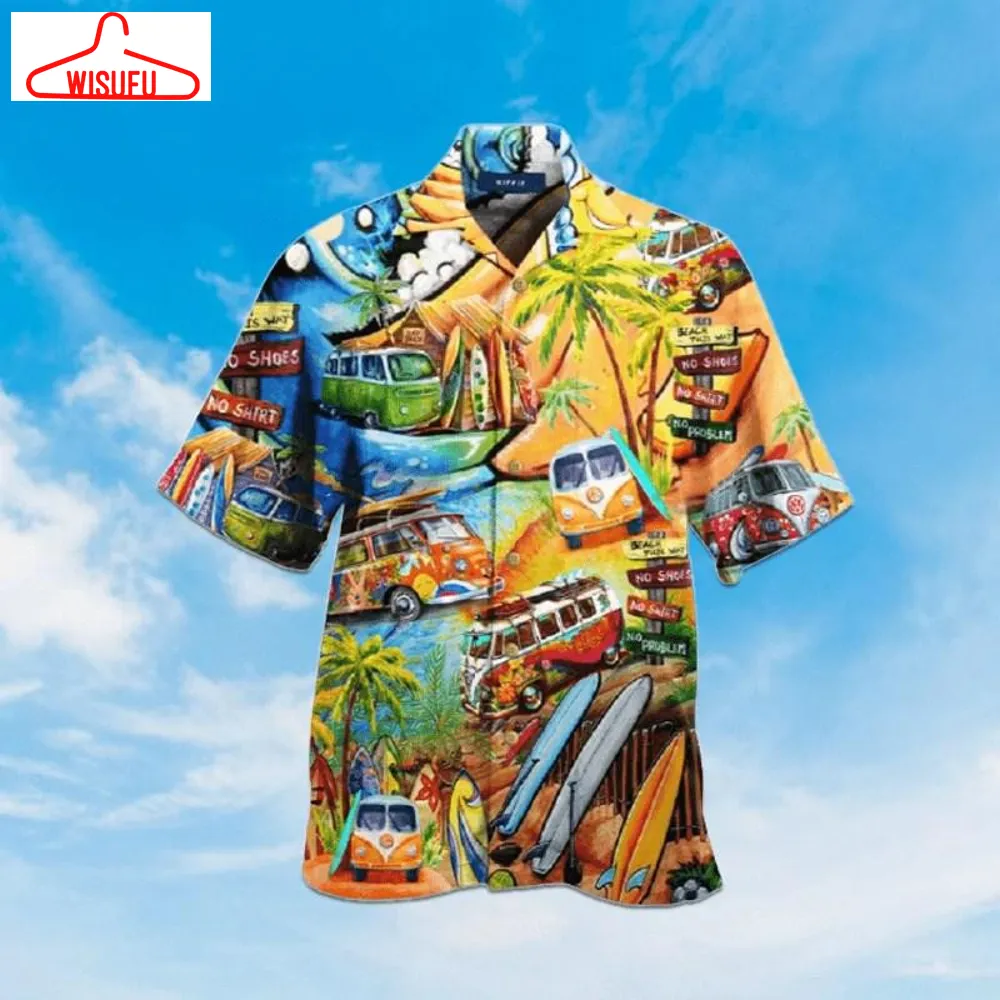 Beach Camper An Beaches Camping Car Aloha Hawaiian Shirt