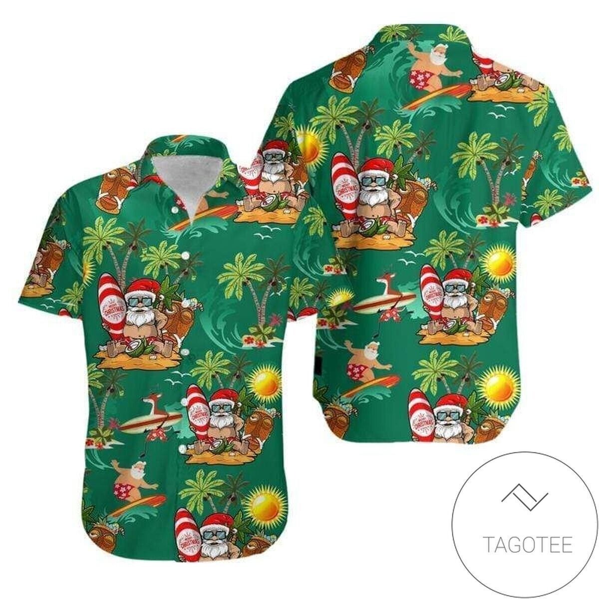 Beach Fun With Santa Claus Hawaiian Shirt Family Beach shirt, S-5XL US Size