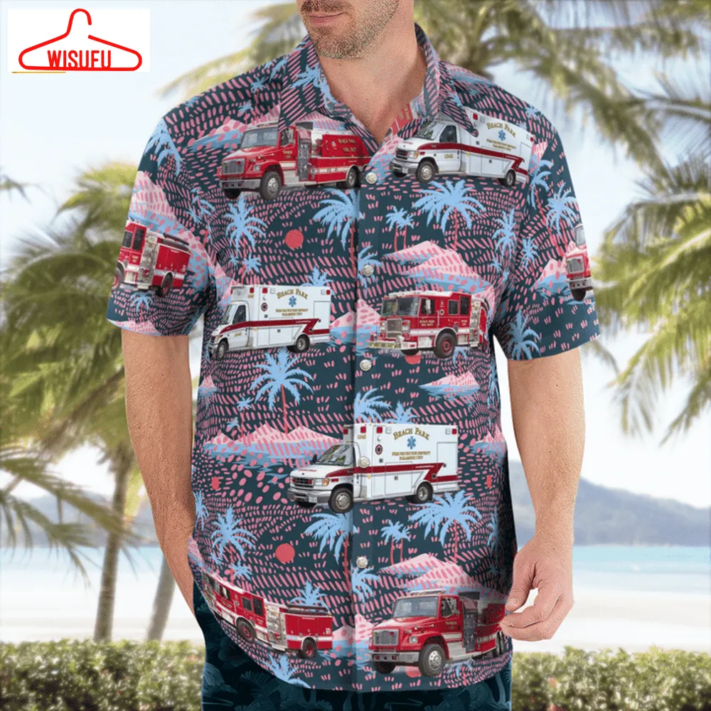 Beach Park Illinois Beach Park Fire Department Hawaiian Shirt, New Fashion Gifts