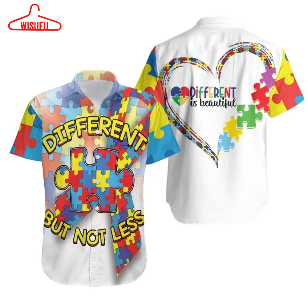 Beach Shirt Different But Not Less Puzzle Autism Hawaiian Shirt, New Hawaiian Holiday Outfits, New Fashion Gifts