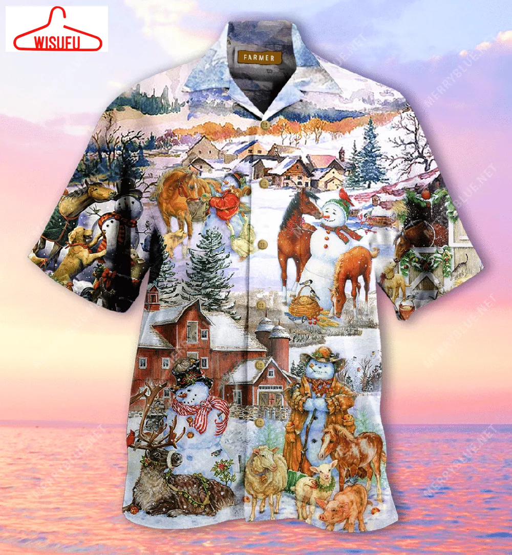Beach Shirt Find Christmas Is Better On Farm Unisex Hawaiian Shirt, New Hawaiian Holiday Outfits, New Fashion Gifts