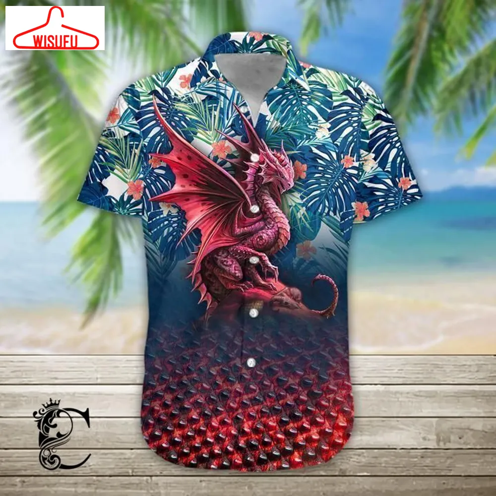 Beach Shirt Get Here Dragon Hawaiian Shirt- Chillicothemall, New Hawaiian Holiday Outfits, New Fashion Gifts